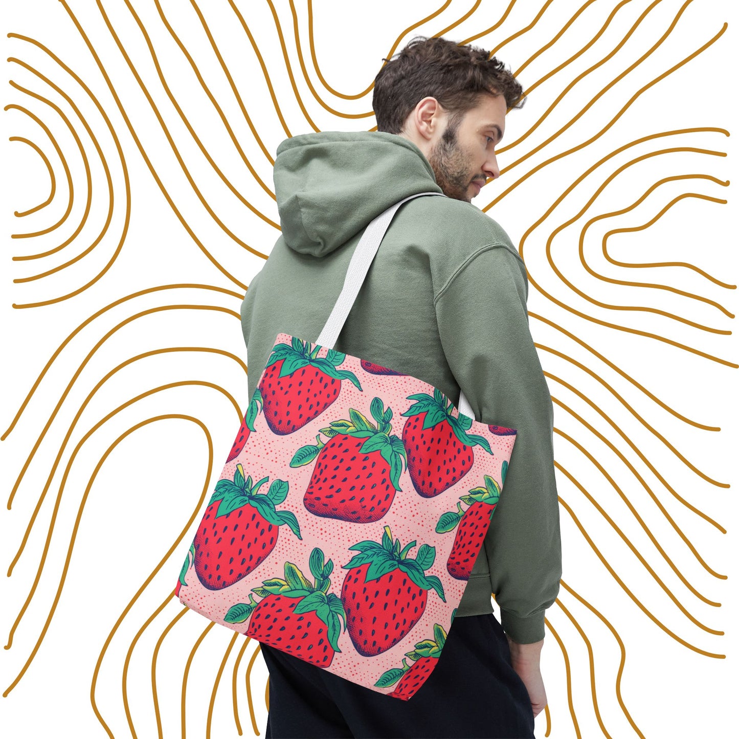 Retro Strawberry Tote Bag