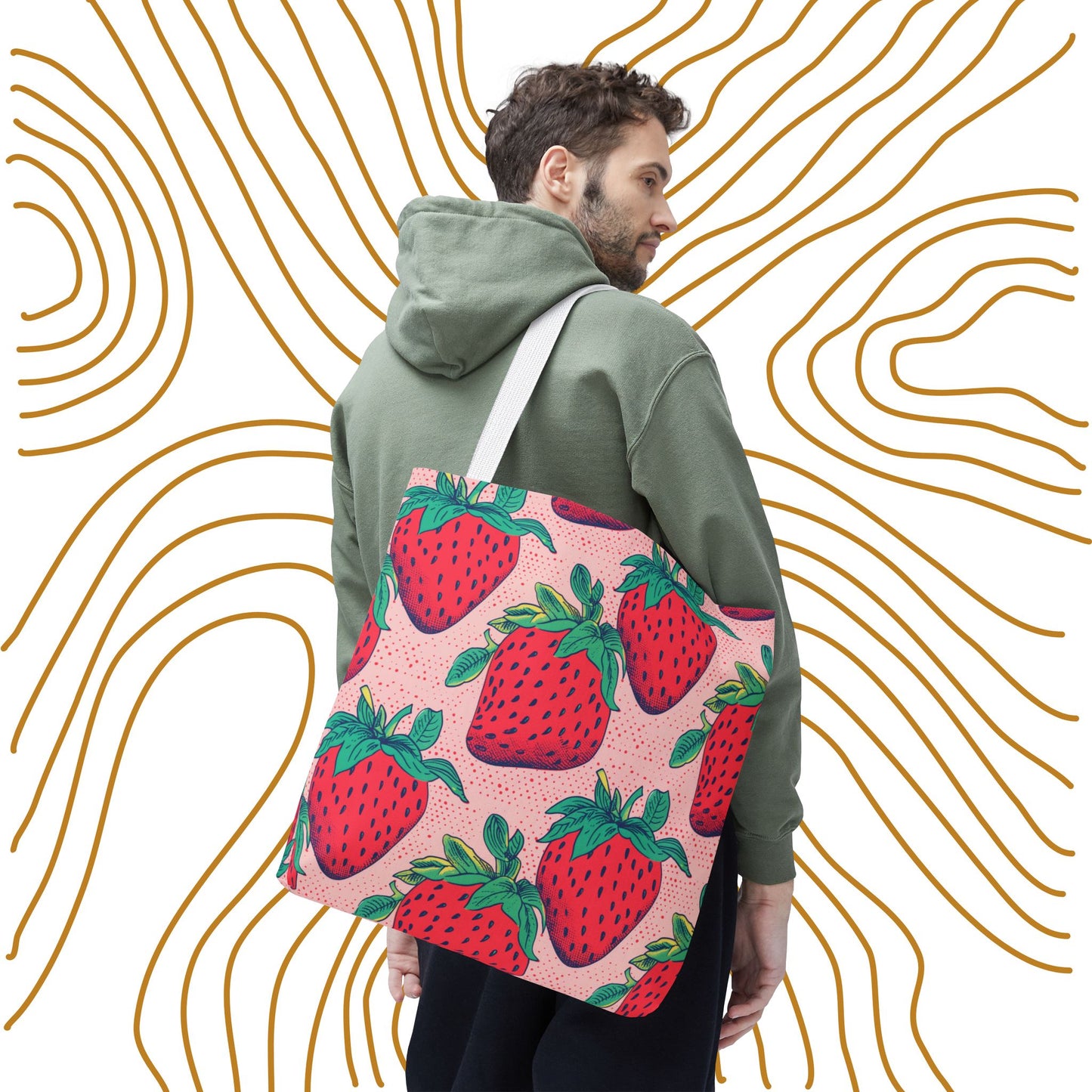 Retro Strawberry Tote Bag