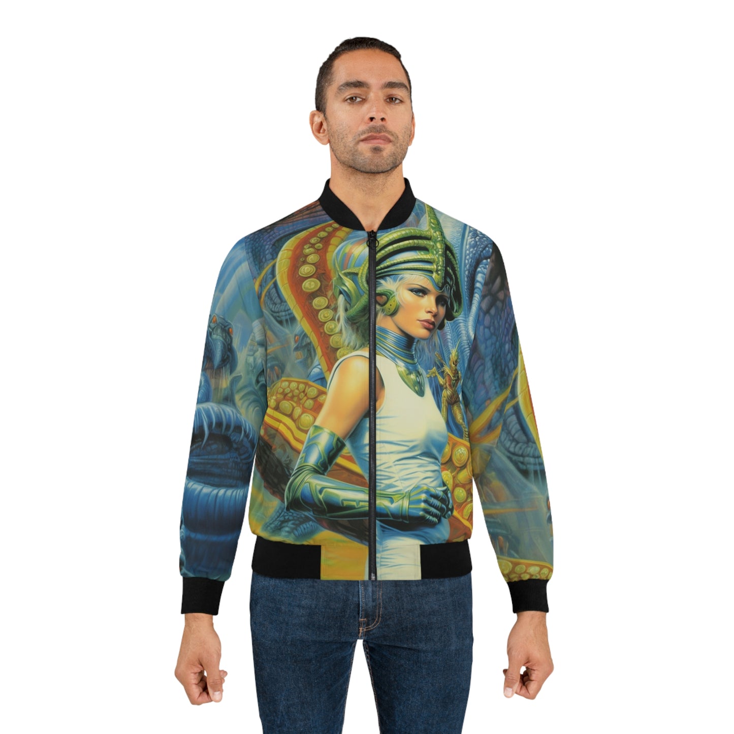 Kraken Encounter Bomber Jacket – Sci-Fi Elegance Meets Adventure Unisex Bomber Jacket