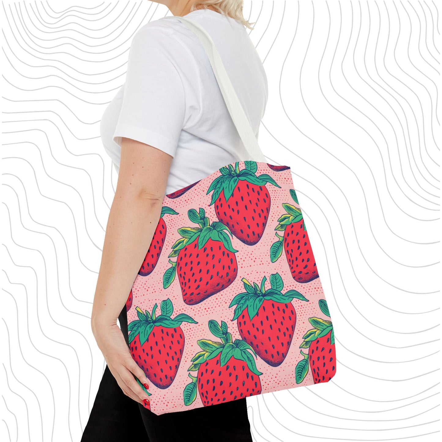 Retro Strawberry Tote Bag
