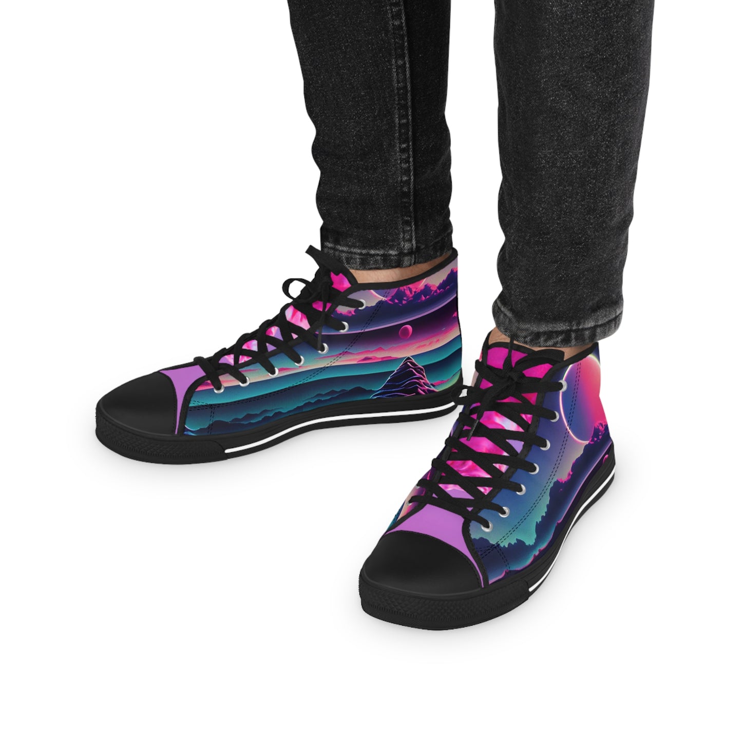 Vaporwave High Top Sneakers – 80s-Inspired Retro Style