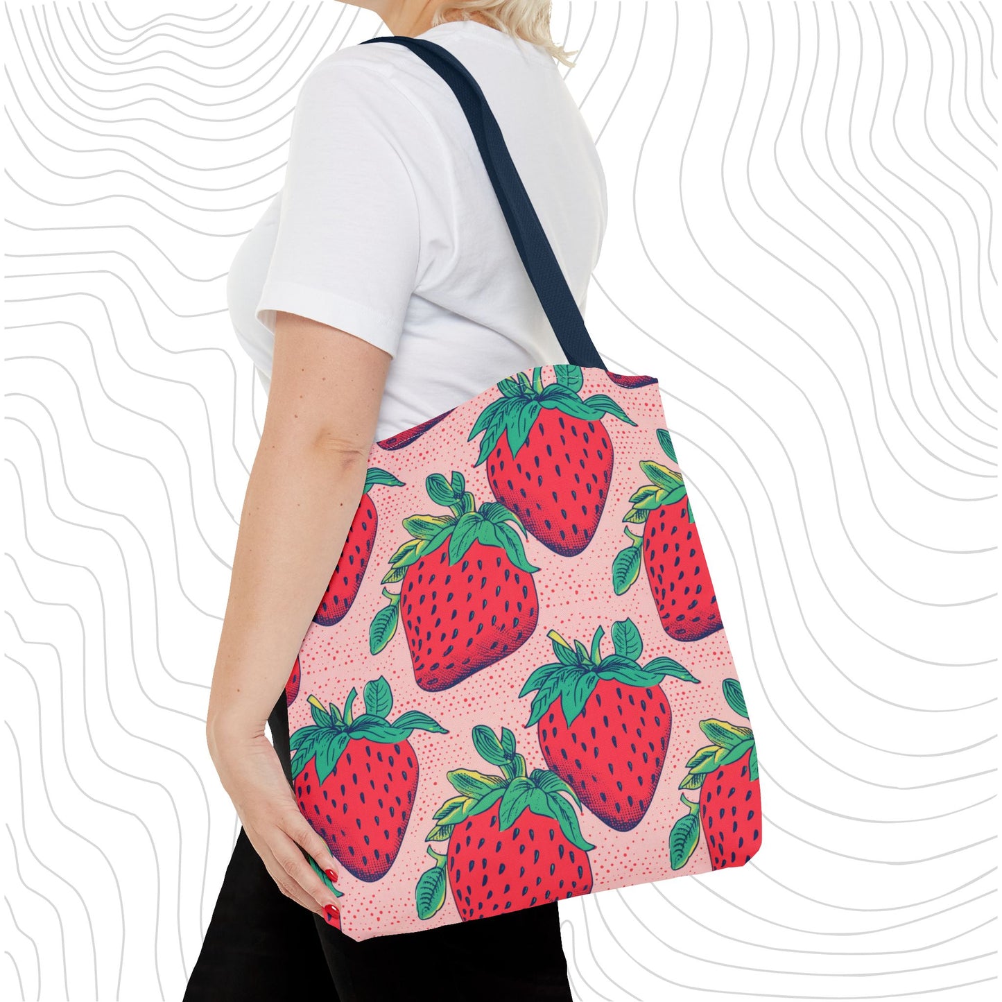 Retro Strawberry Tote Bag