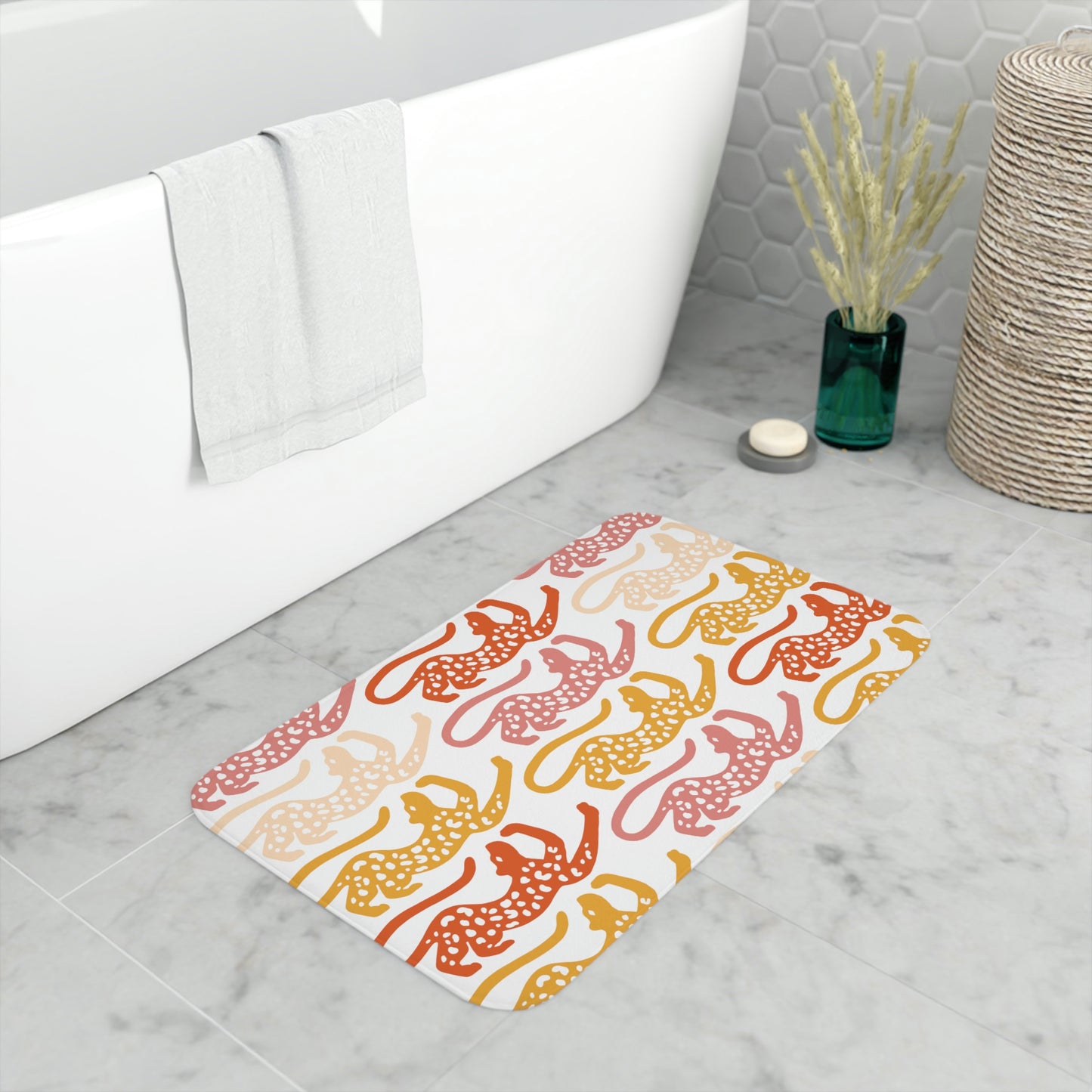 Glam Cheetah Foam Bath Mat