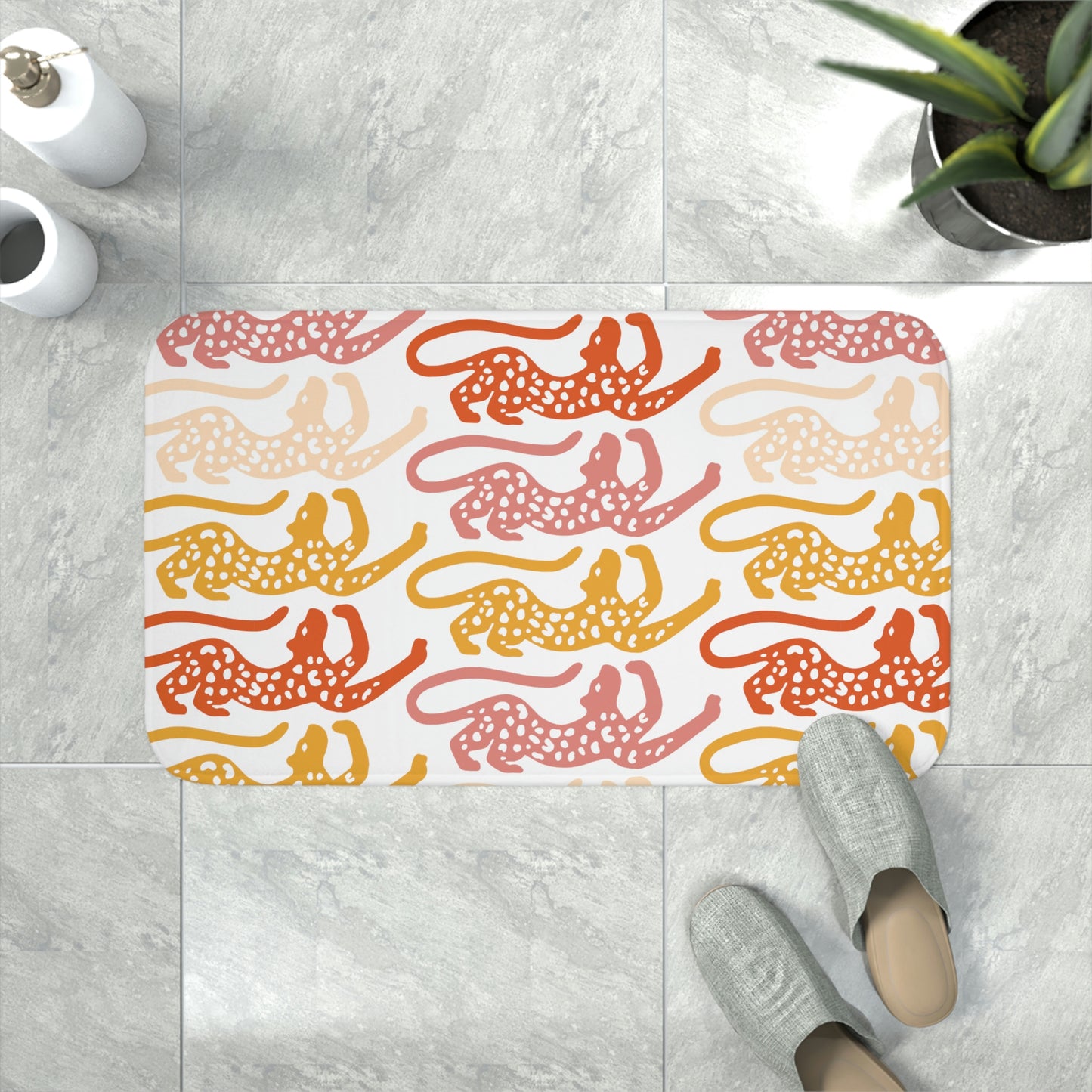 Glam Cheetah Foam Bath Mat