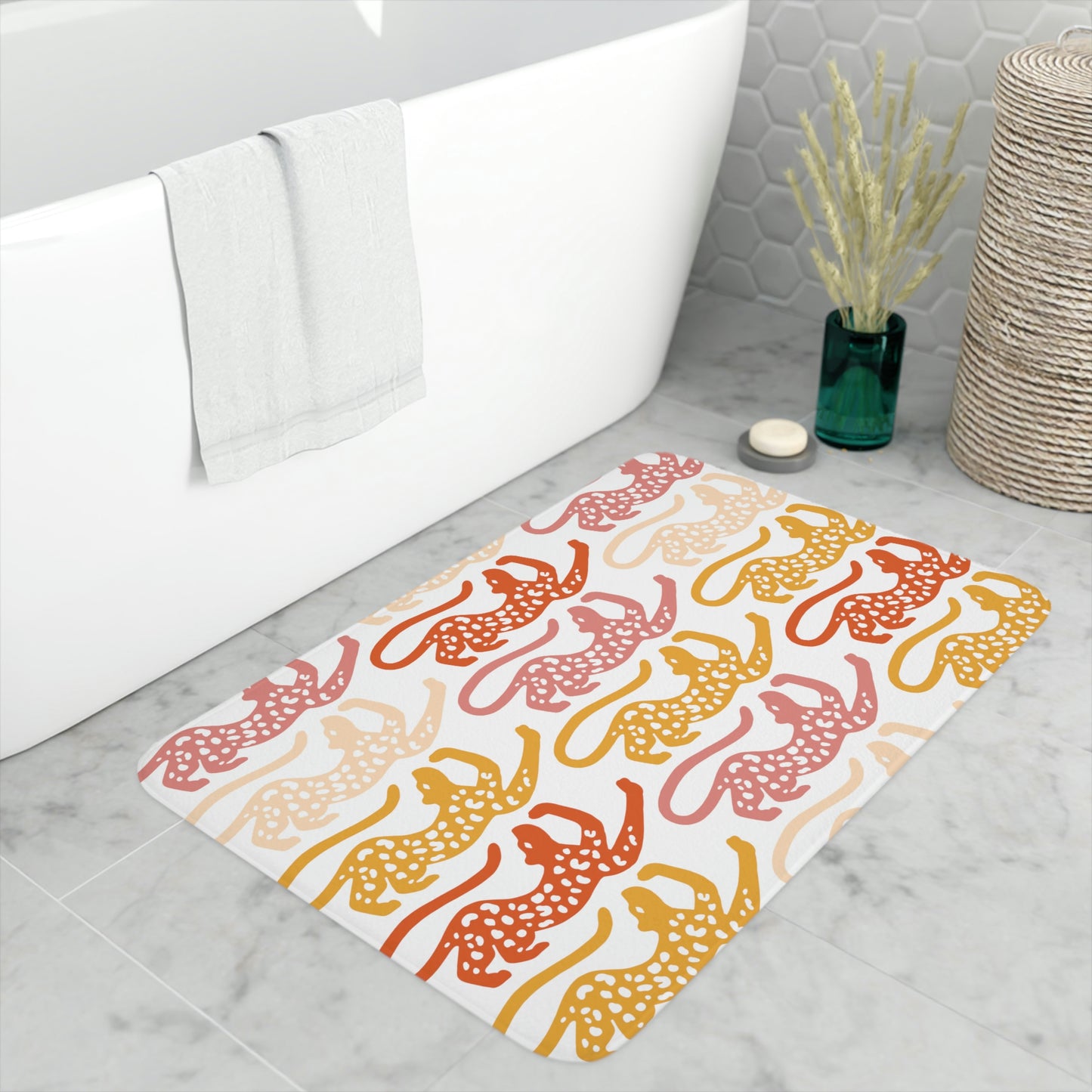 Glam Cheetah Foam Bath Mat