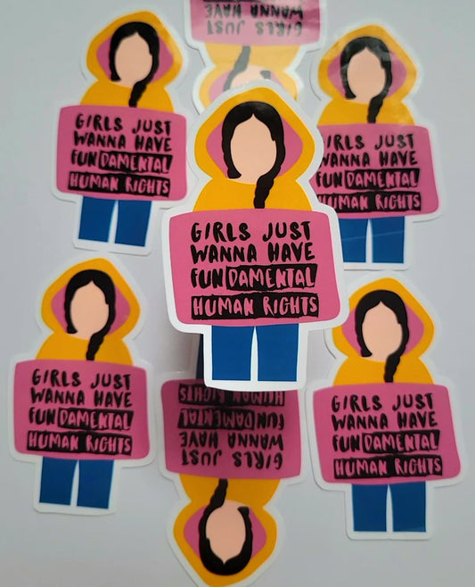 Girls Just Wanna Have Fundamental Rights Sticker Decal Activist Feminist Woman Mom Empowering Feminism Empowerment Influential