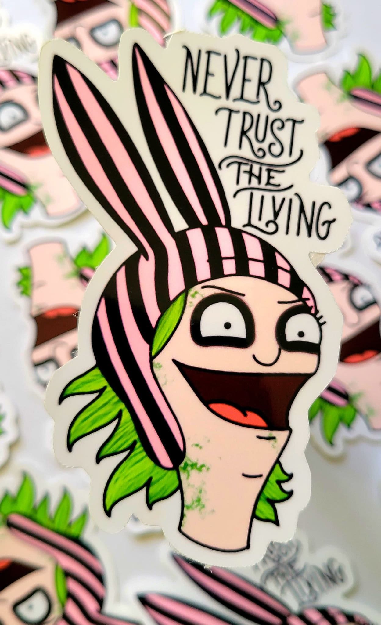 Louise "Never trust the living" Beetlejuice bobs burger sticker