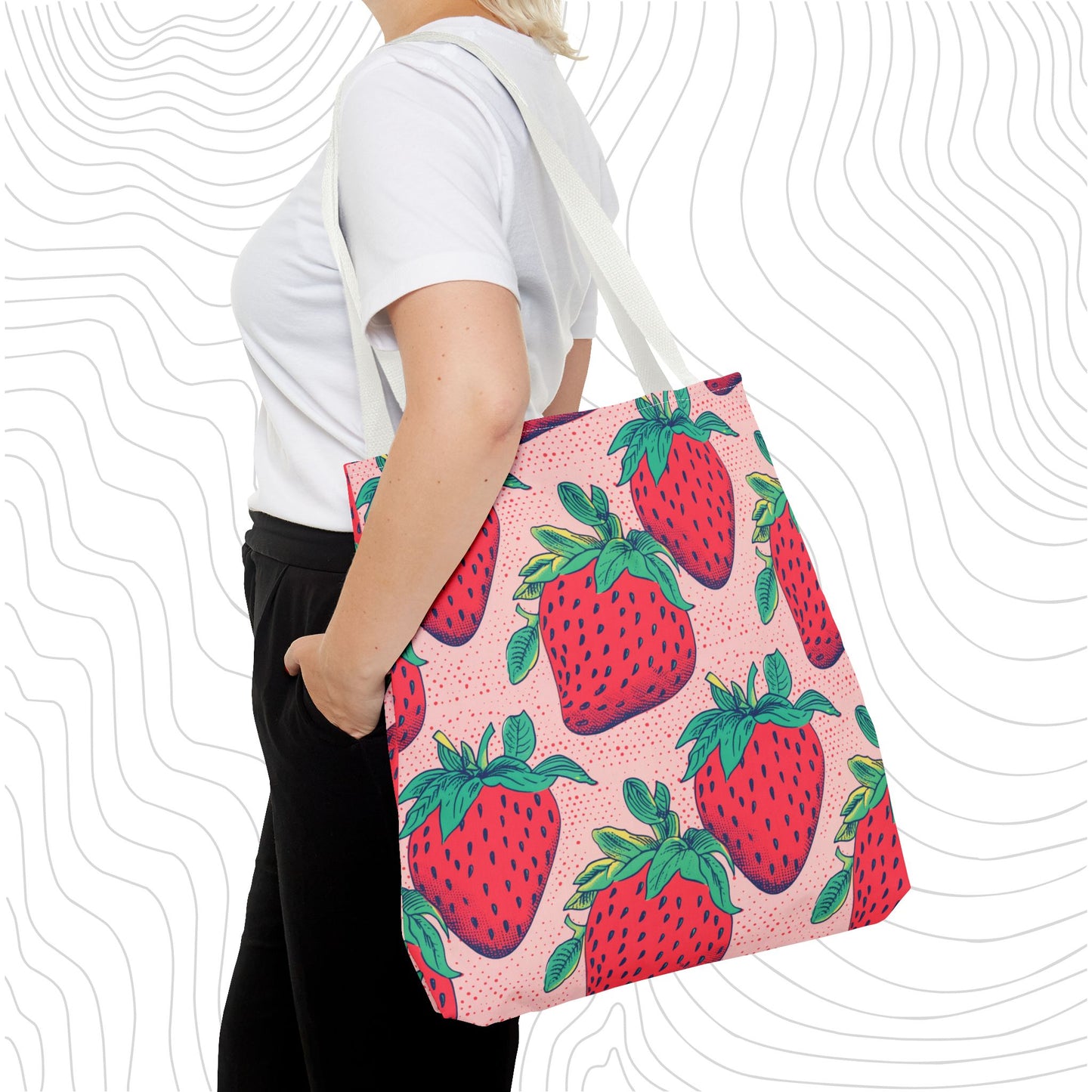 Retro Strawberry Tote Bag