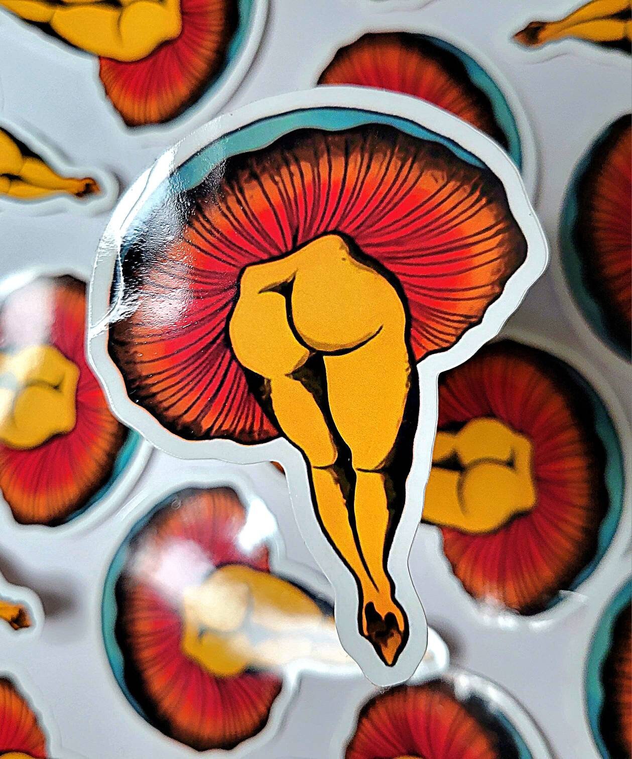 Mushroom cap booty sticker