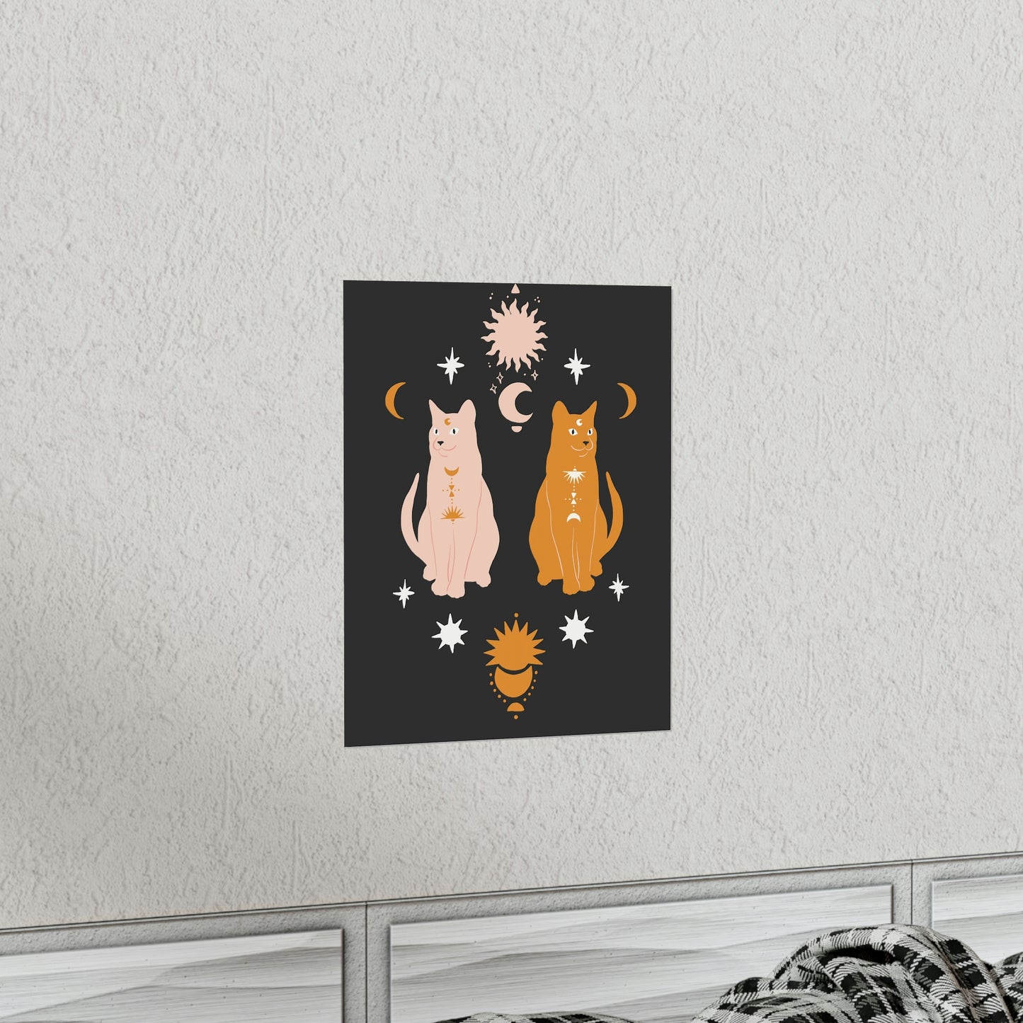 Lunar Mystic Cats Art Print
