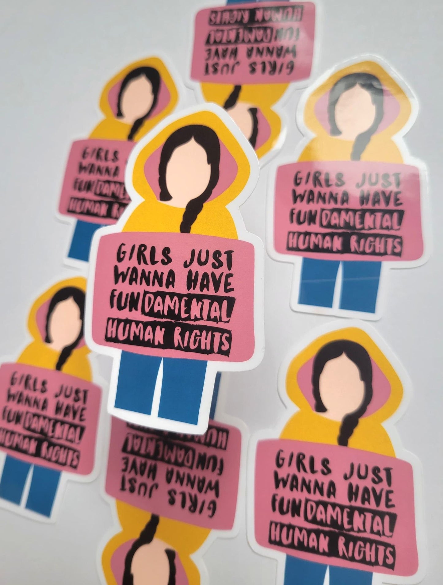 Girls Just Wanna Have Fundamental Rights Sticker Decal Activist Feminist Woman Mom Empowering Feminism Empowerment Influential